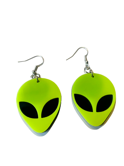 Yellow Alien Earrings