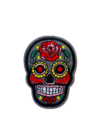 Grey Sugar Skull Patch