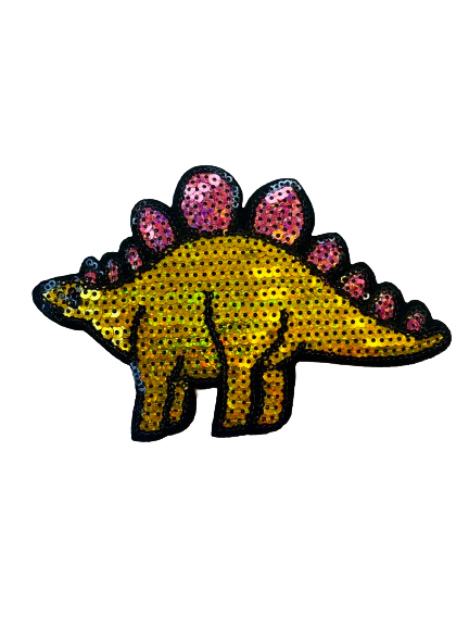 Pink Sequin Stegosaurus Patch