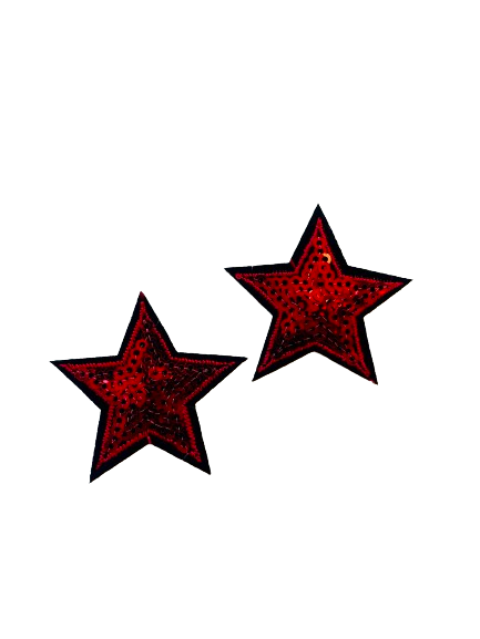 Pair of Red Star Patches