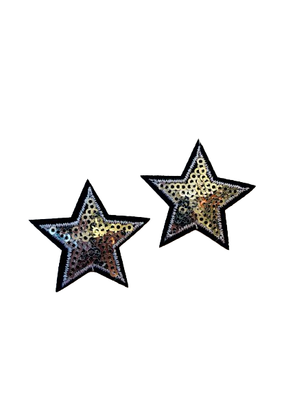 Pair of Silver Star Patches