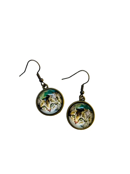 Tabby Cat Earrings