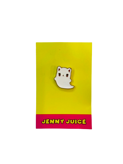 Ghost Cat Enamel Pin