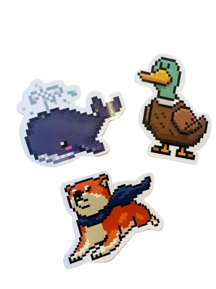 Pixelated Animal Sticker Set PA005