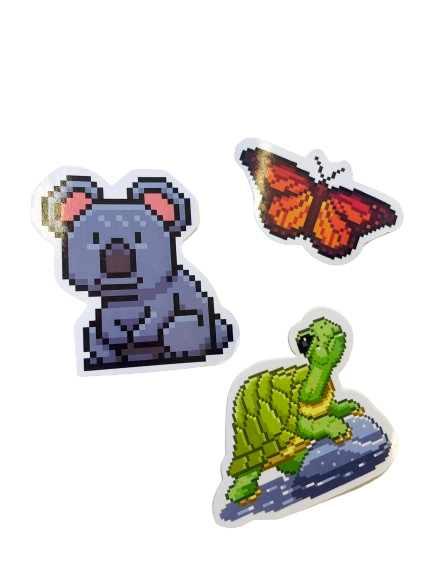 Pixelated Animal Sticker Set PA007