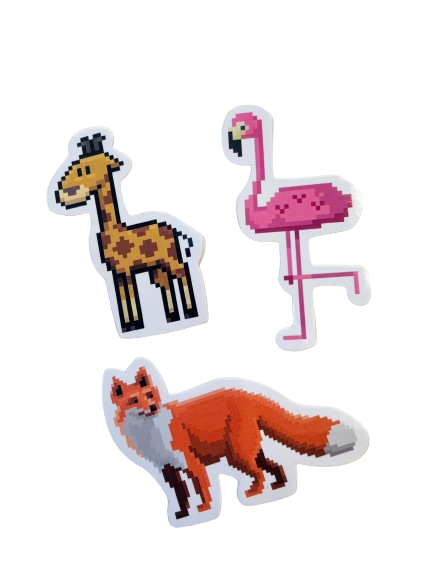 Pixelated Animal Sticker Set PA003