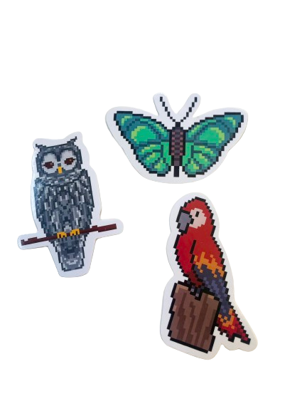 Pixelated Animal Sticker Set PA009