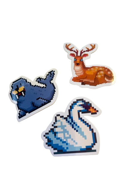 Pixelated Animal Sticker Set PA010