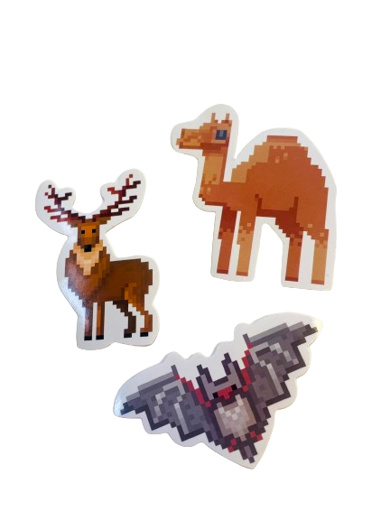 Pixelated Animal Sticker Set PA013