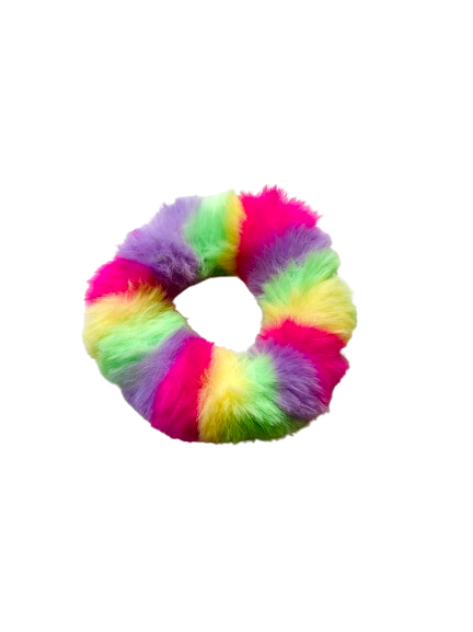 Multi Coloured Fluffy Scrunchie