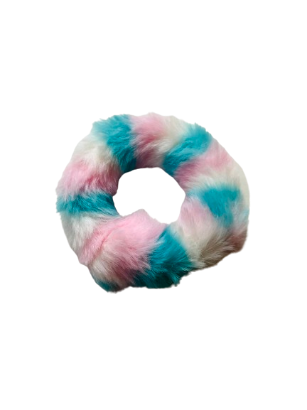 Blue & Pink Fluffy Scrunchie