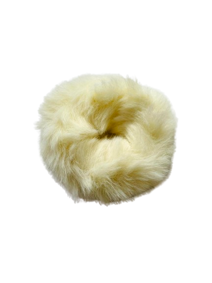 Cream Fluffy Scrunchie