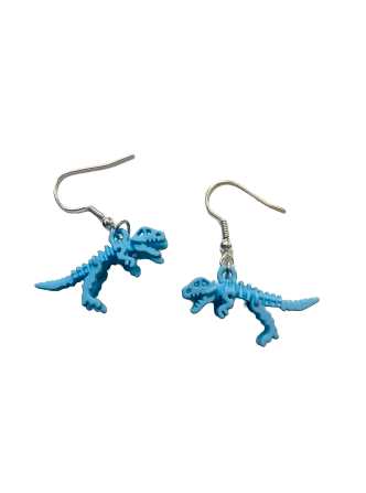 Blue T-Rex Earrings