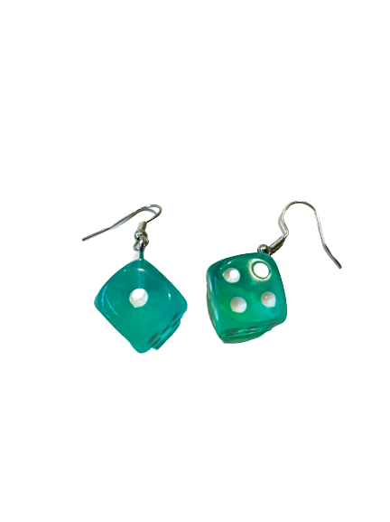 Green Dice Earrings