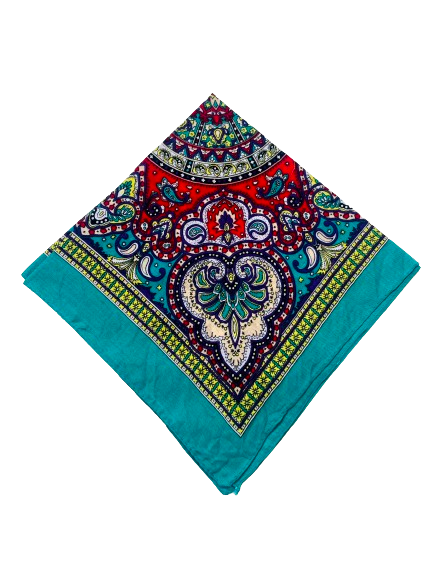 Teal Patterned Bandana