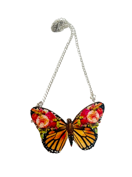 Floral Butterfly Necklace