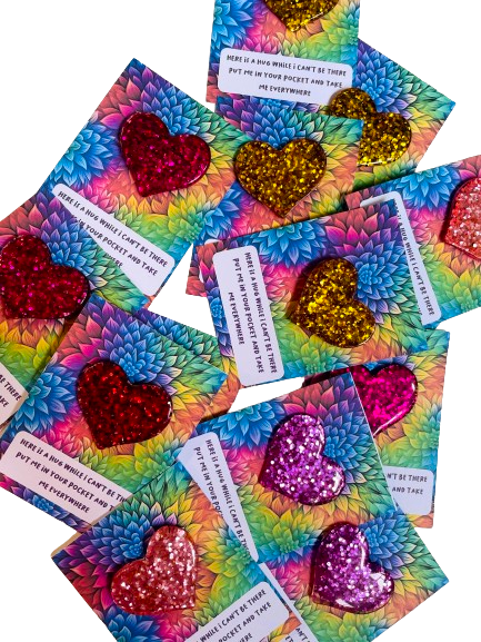 Rainbow Flower Pocket Heart