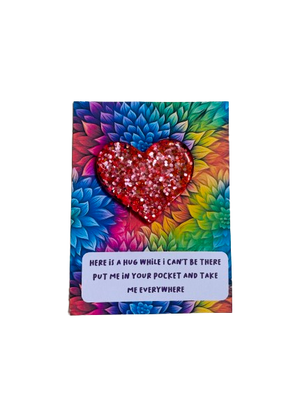 Rainbow Flower Pocket Heart