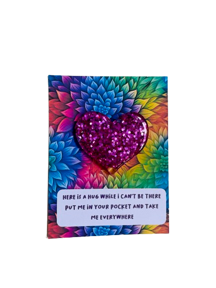 Rainbow Flower Pocket Heart