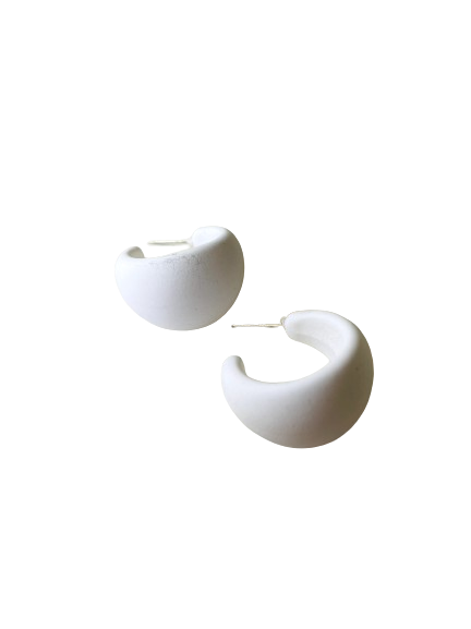 White Curl Earrings