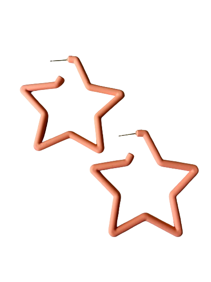 Peach Star Earrings