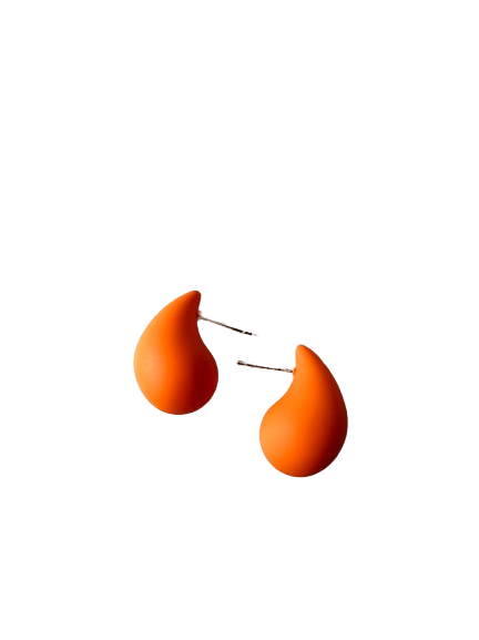 Orange Teardrop Earrings