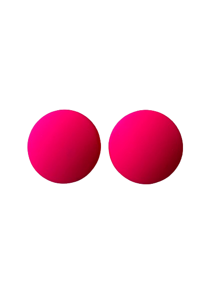 Hot Pink Circle Earrings