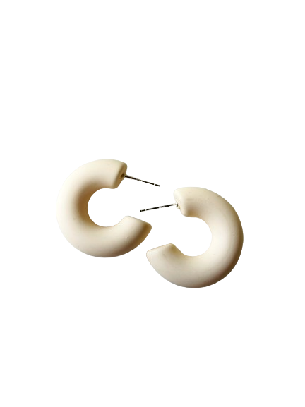 Ivory Pastel Hoop Earrings