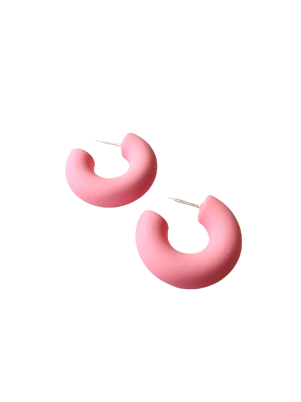 Pink Pastel Hoop Earrings