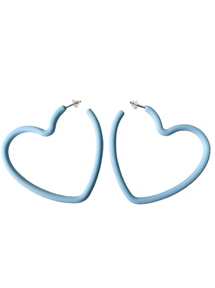 Pale Blue Heart Earrings