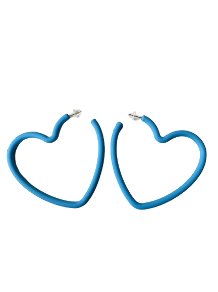 Blue Heart Earrings