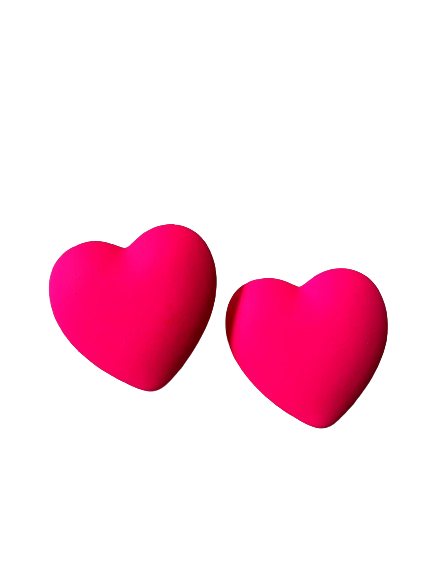 Hot Pink Heart Earrings