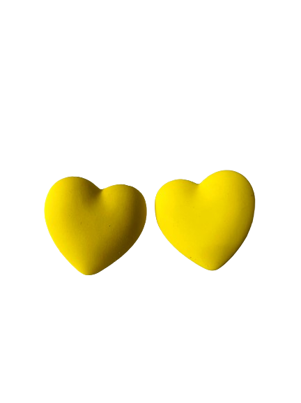 Yellow Heart Earrings