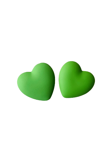 Green Heart Earrings