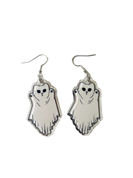 Ghost Kitty Earrings