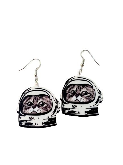 Astronaut Cat Earrings