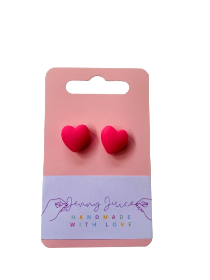 Hot Pink Heart Earrings