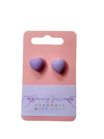 Lilac Heart Earrings