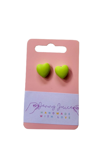 Green Heart Earrings