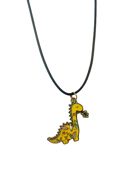 Yellow Dinosaur Necklace