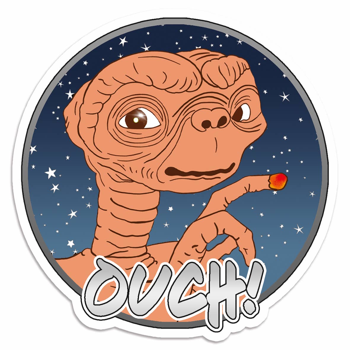 ET Extra Terrestrial Ouch Vinyl Sticker