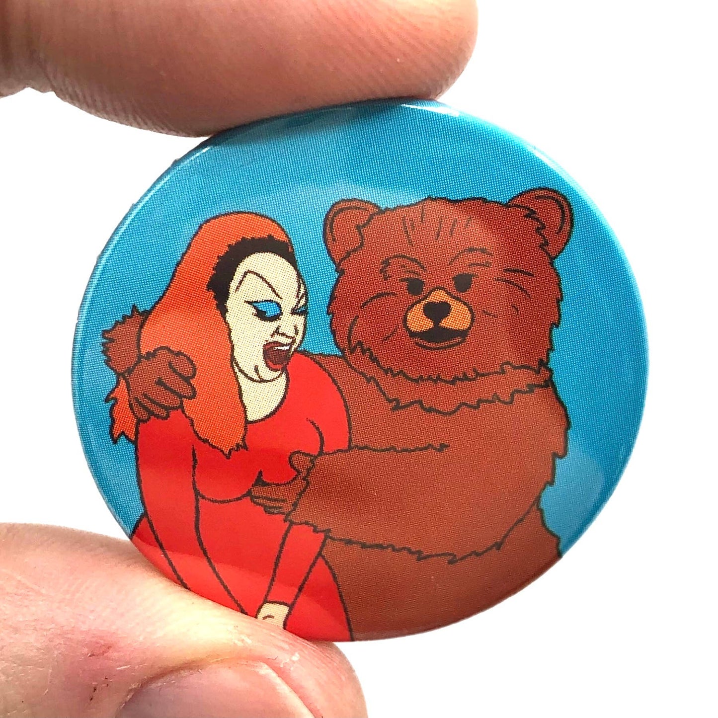 Bungle Loves Divine Rainbow Jon Waters Button Pin Badge