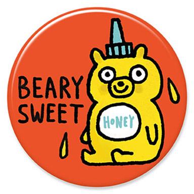 Beary Sweet Button Pin Badge