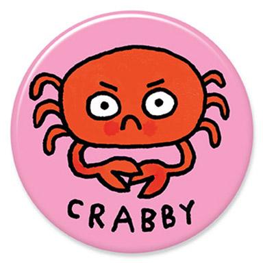 Crabby Button Pin Badge