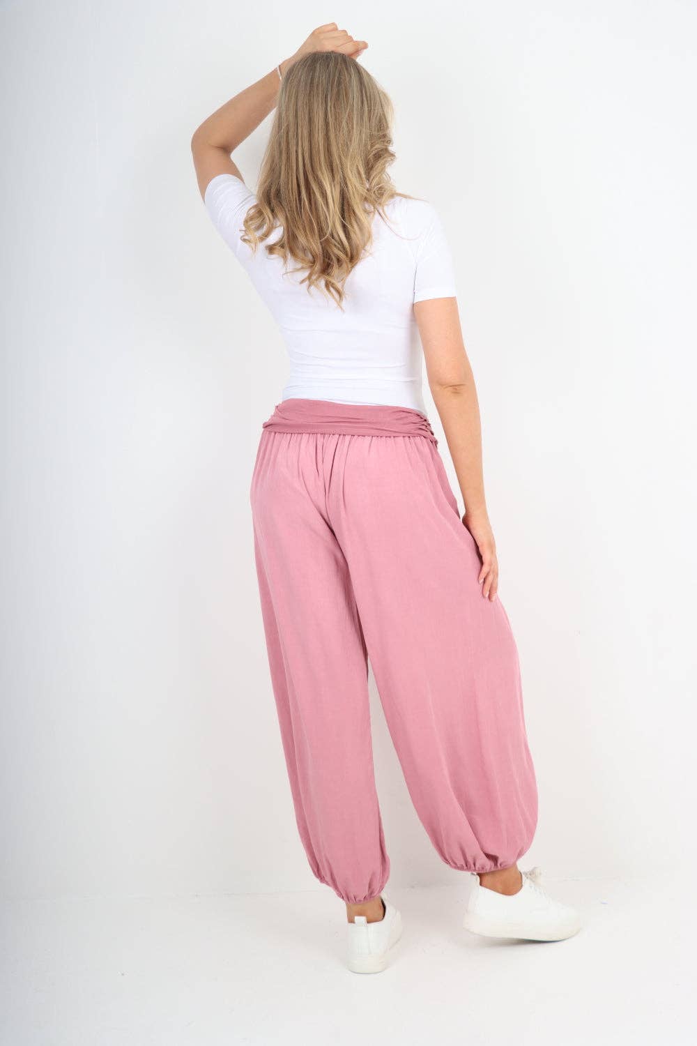 Rose Italian Plain Harem Pants