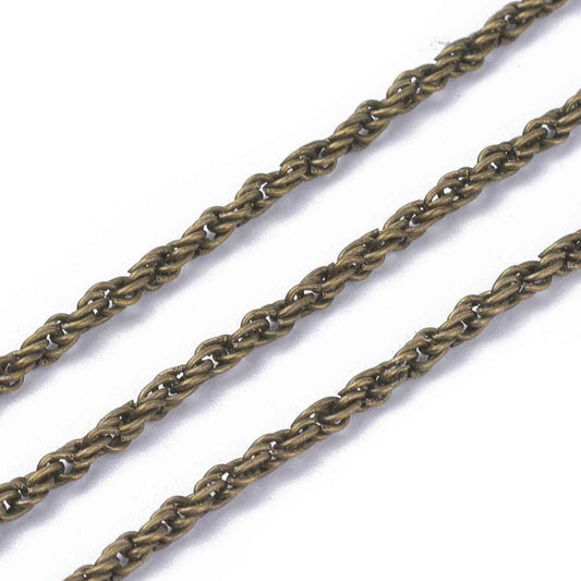 2m Bronze Tone Twisted Chain