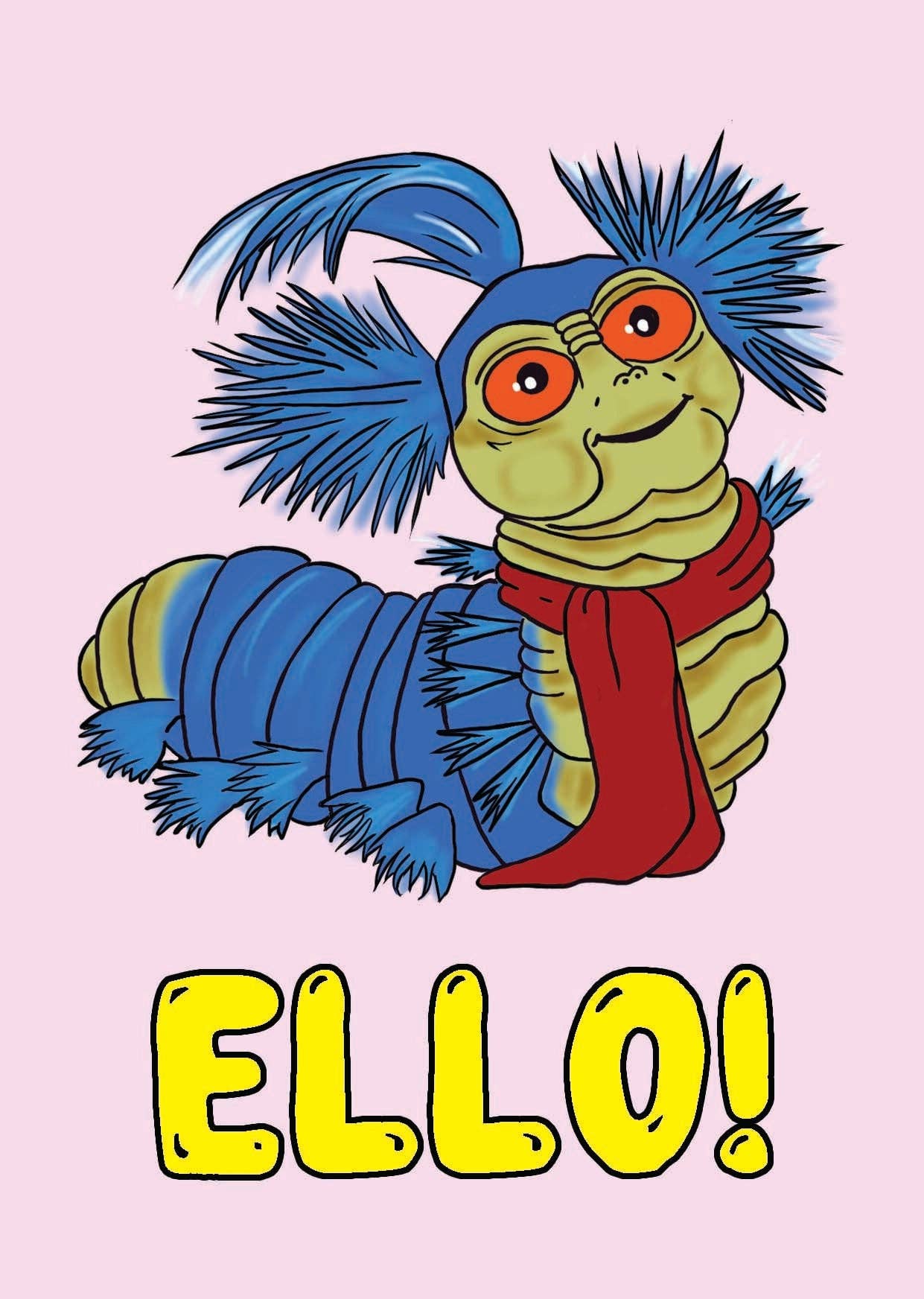 Ello Labyrinth Worm Greetings Card