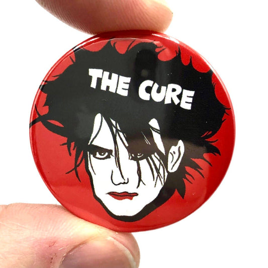 The Cure Red Button Pin Badge