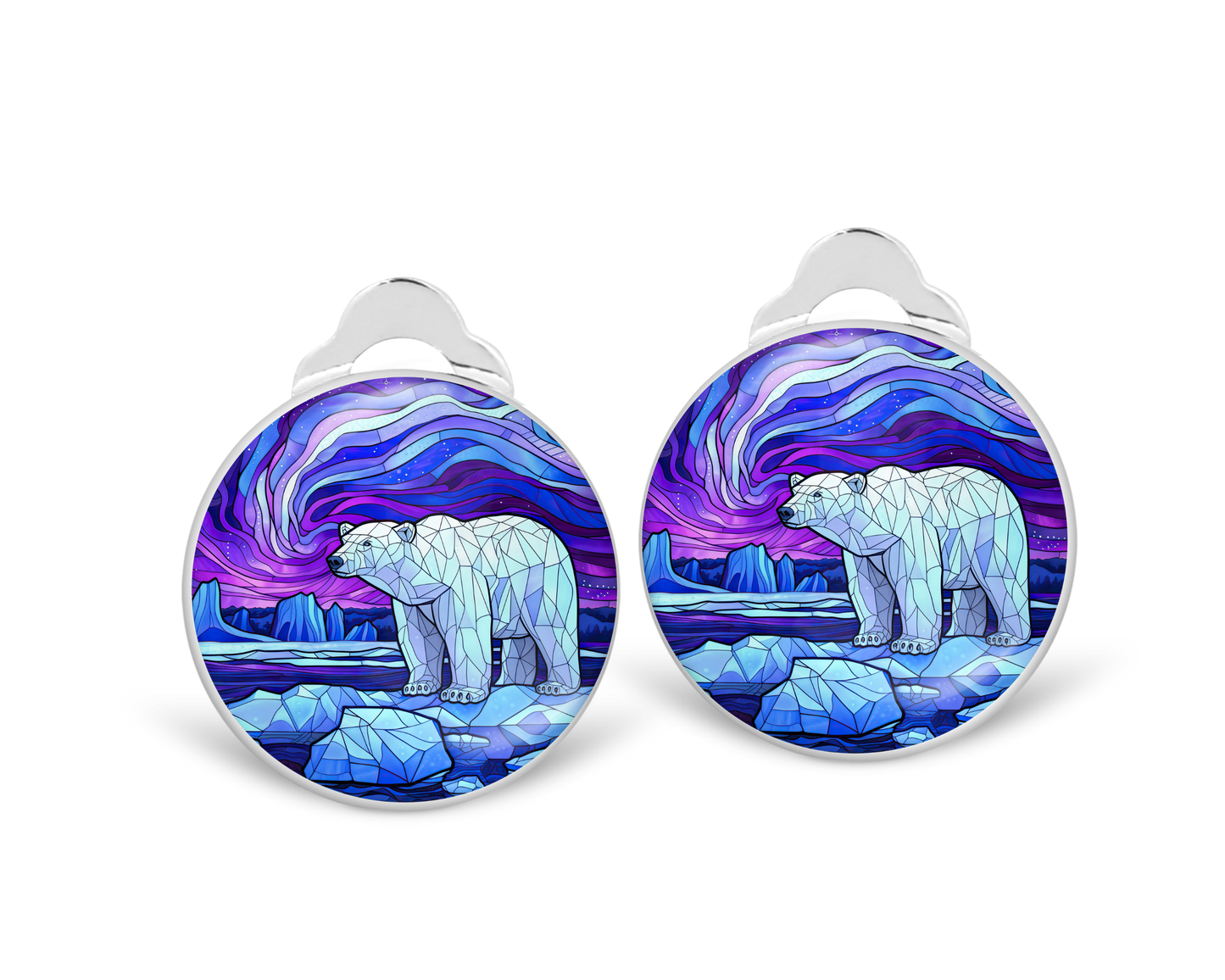 Polar Bear Clip on Earrings