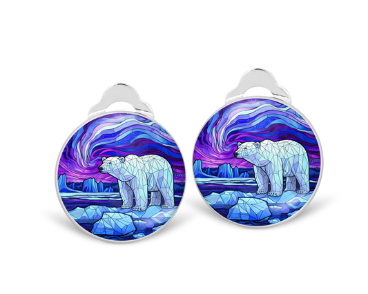 Polar Bear Clip on Earrings